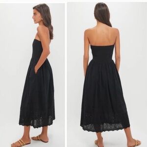 Tuckernuck Black Strapless Midi Dress